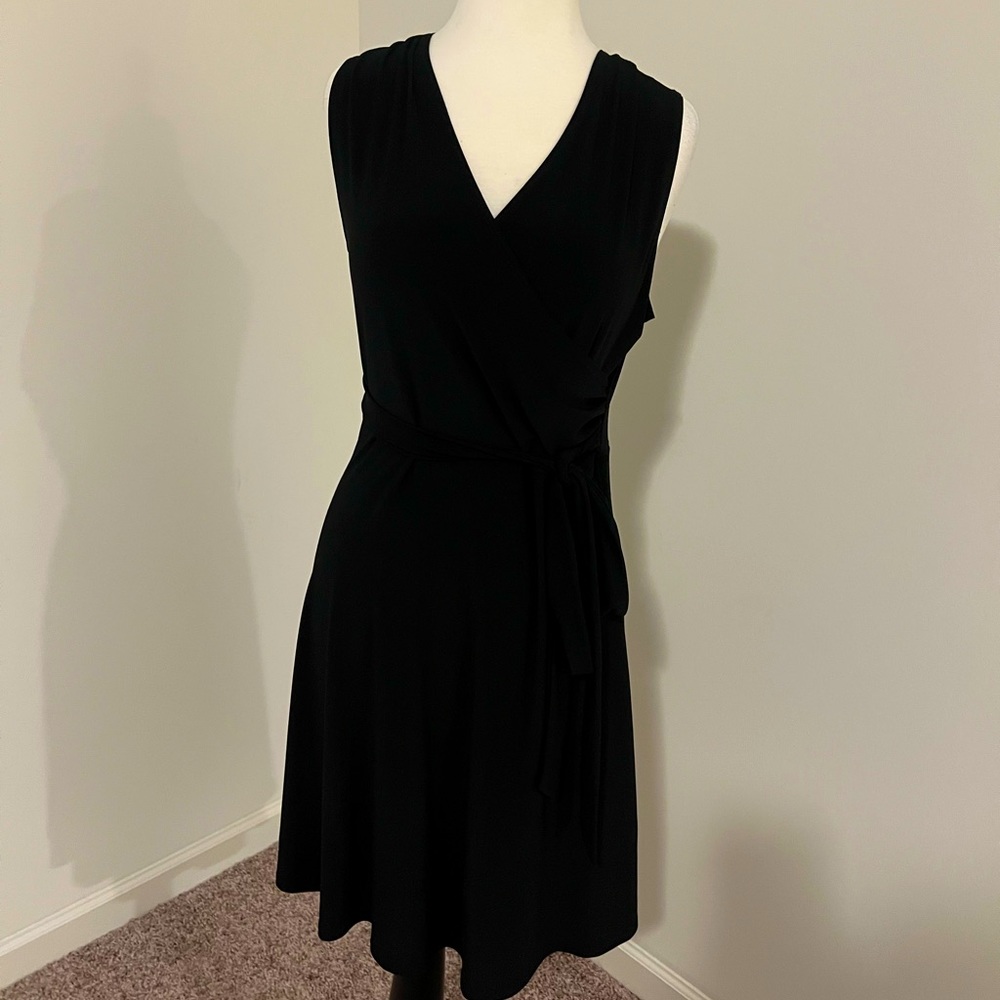 Black crossover dress with removable belts. Purchased at Marshall’s.